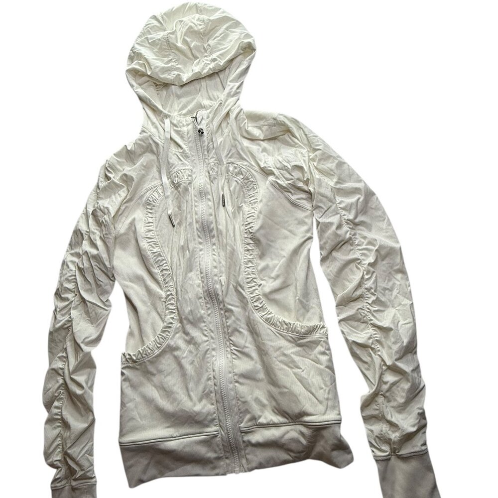 Lululemon Dance Studio Jacket Ivory Cream Off-White. Size women's 8.  Full Zip.